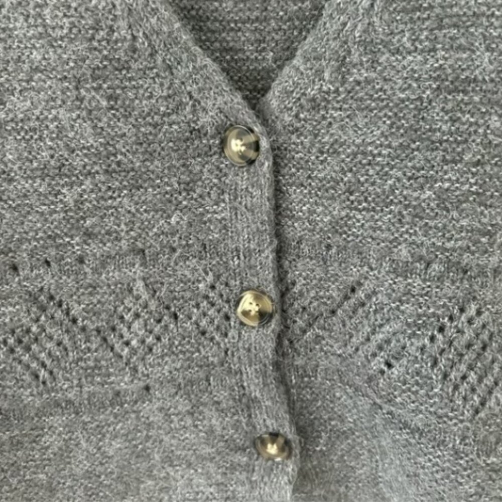 Aster Button Front Gray Sweater Vest - image 3